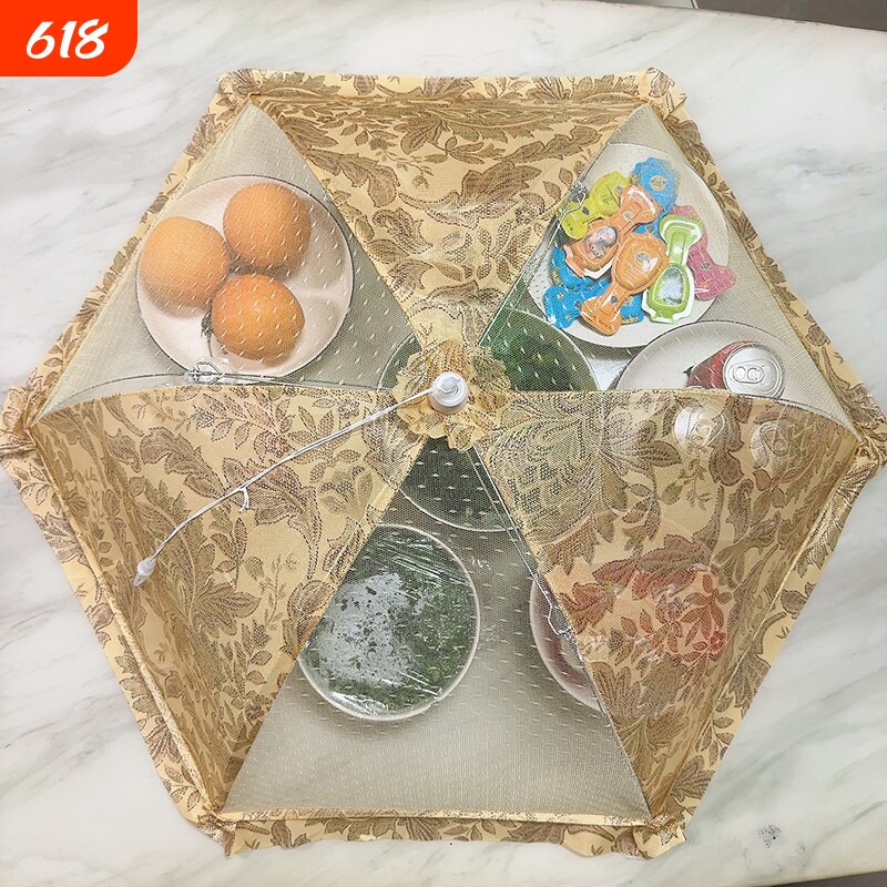 家用防尘防罩菜罩蝇罩子饭罩遮菜伞纱网网纱防苍蝇饭菜新款可折叠