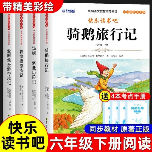 2026快乐读书吧六年级下册必读正版的课外书鲁滨逊漂流记原著6下汤姆索亚历险记尼尔斯骑鹅旅行记爱丽丝漫游奇境阅读书目名著经典