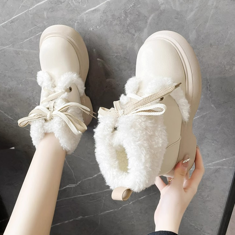 雪地靴女2025新款秋冬季厚底加绒加厚保暖马丁靴子皮毛一体防滑