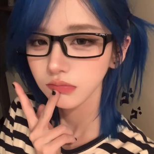 素颜小方框窄Y2K黑框COS二次元眼镜复古女近视度数平光镜框高智感