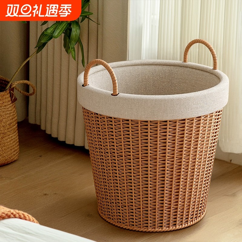 日式藤编脏衣篓家用大容量脏衣服收纳筐卫生间收纳篮放衣篮脏衣桶