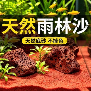 鱼缸造景底部砂石热带雨林沙装饰南美缸铺底红沙免洗底沙生态海缸