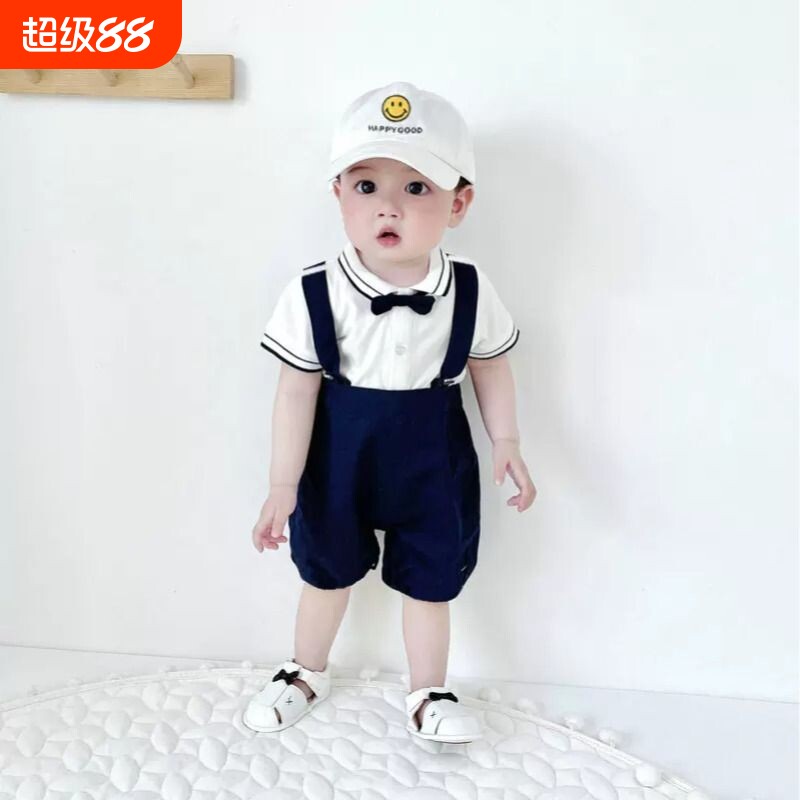 童泰款男宝宝一周岁宴礼服夏天男童抓周生日西装套装主持人演出服图片