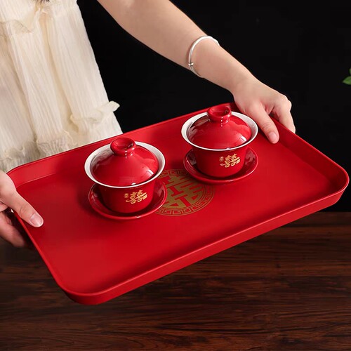 婚礼改口敬茶杯一对用品婚庆喜碗筷对碗敬酒结婚陪嫁套装新婚茶碗