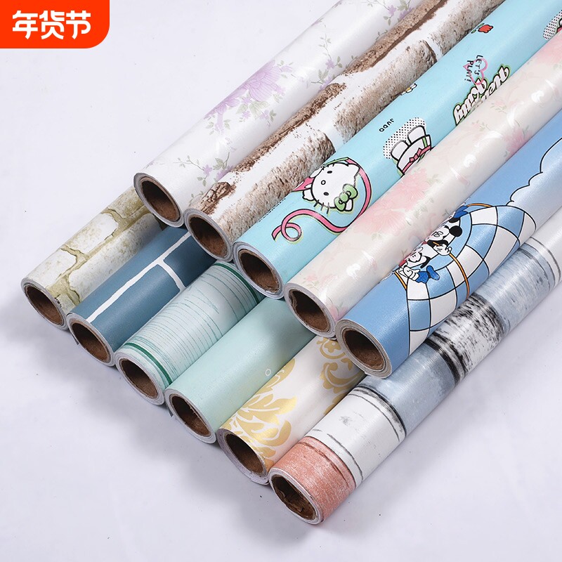 PVC加厚墙纸自粘欧式卧室客厅墙贴背景墙壁纸温馨 卡通儿童房壁纸