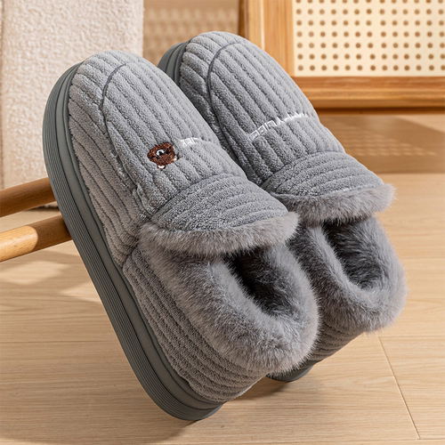 棉拖鞋男士冬季新款室内包跟家居加绒加厚保暖女毛绒棉鞋男款冬天