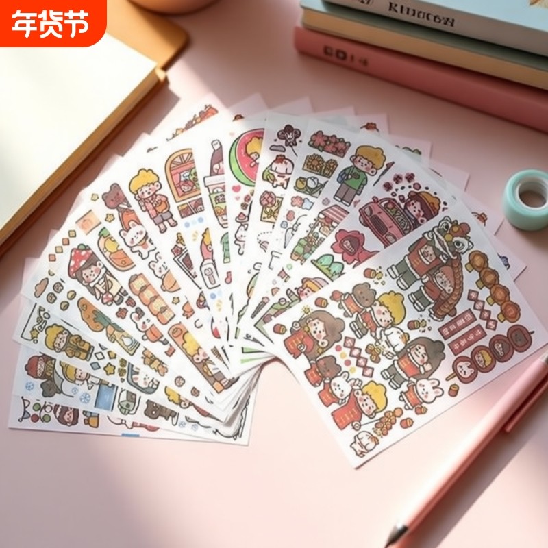 木子里全套贴纸 112张不重复 手帐手账和纸贴纸贴画 学生写日记拼贴素材纸 日常装饰小贴纸 模切贴贴纸,文具电教/文化用品/商务用品,贴纸/立体贴纸,淘宝优惠券,粉丝福利购,淘宝优惠卷