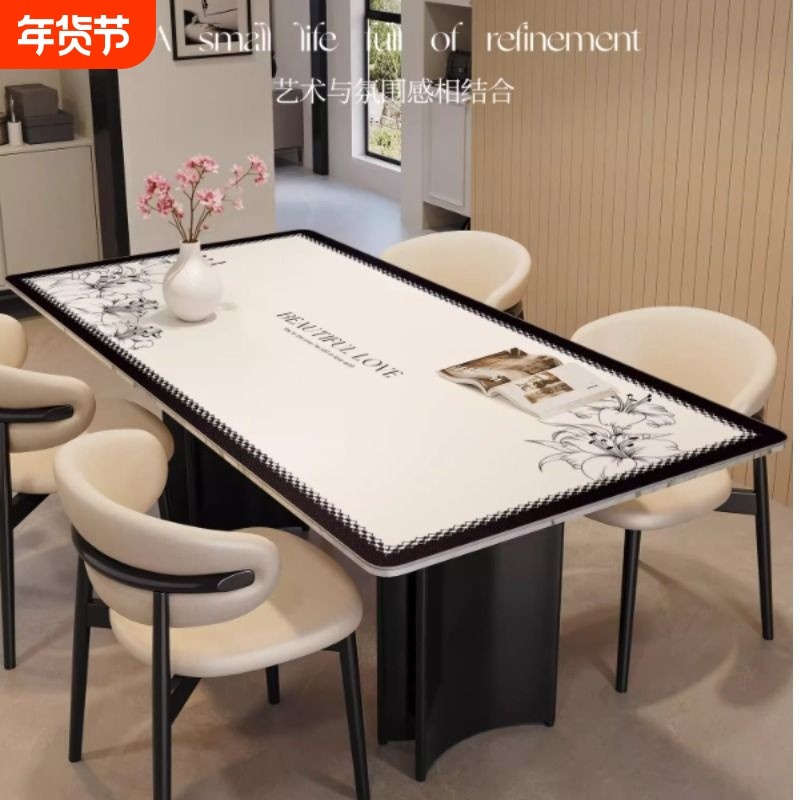 美式复古桌布防水防油免洗轻奢感皮革餐桌垫长方形茶几桌面垫,居家布艺,桌布,淘宝优惠券,粉丝福利购,淘宝优惠卷