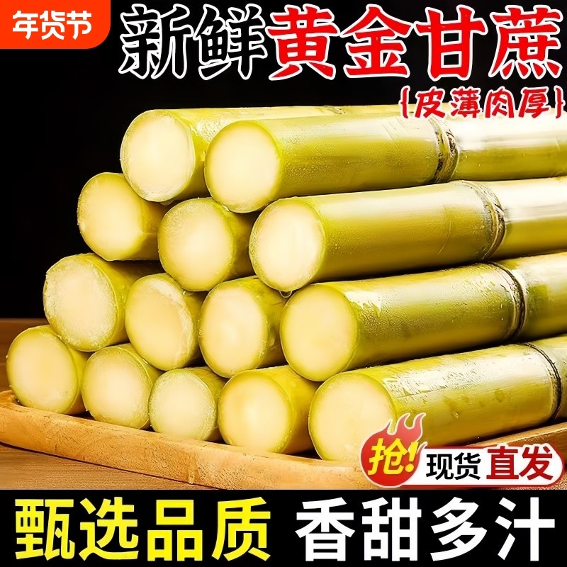新鲜中段云南黄金甘蔗新鲜孕妇水果当季榨汁脆甜爆甜批发包邮