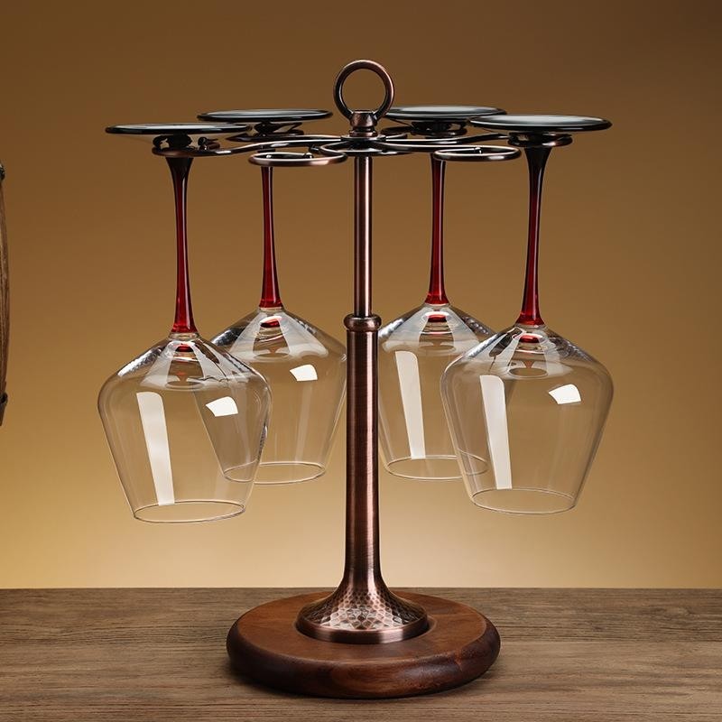 创意实木红酒杯架子悬倒高脚杯架酒柜装饰轻奢高档吊杯架家用摆件