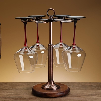 创意实木红酒杯架子悬倒高脚杯架酒柜装饰轻奢高档吊杯架家用摆件