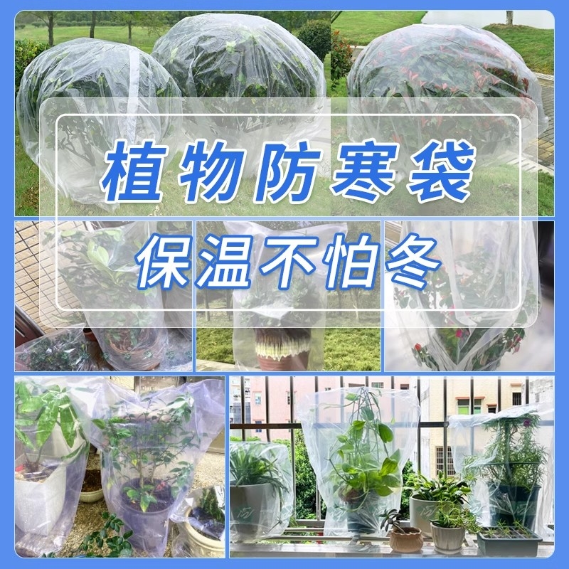 绿植物防冻保温袋塑料膜花卉盆栽过冬保护罩树木防寒布透明防尘袋