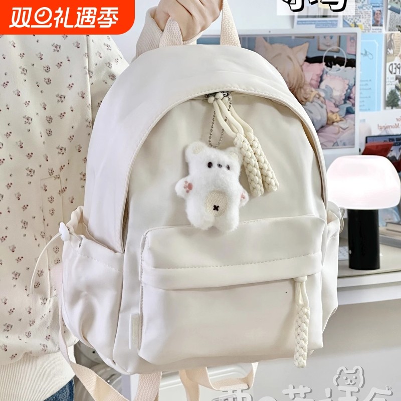 茶话会小书包女休闲百搭双肩包 日系ins初中女生高中学生轻便背包