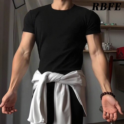 弹力薄款运动t恤男美式健身短袖