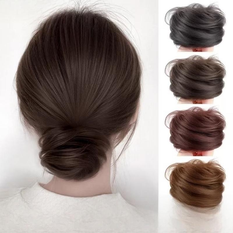真发丸子头假发发圈全真人发自然蓬松发包古风盘发花苞头假发包女