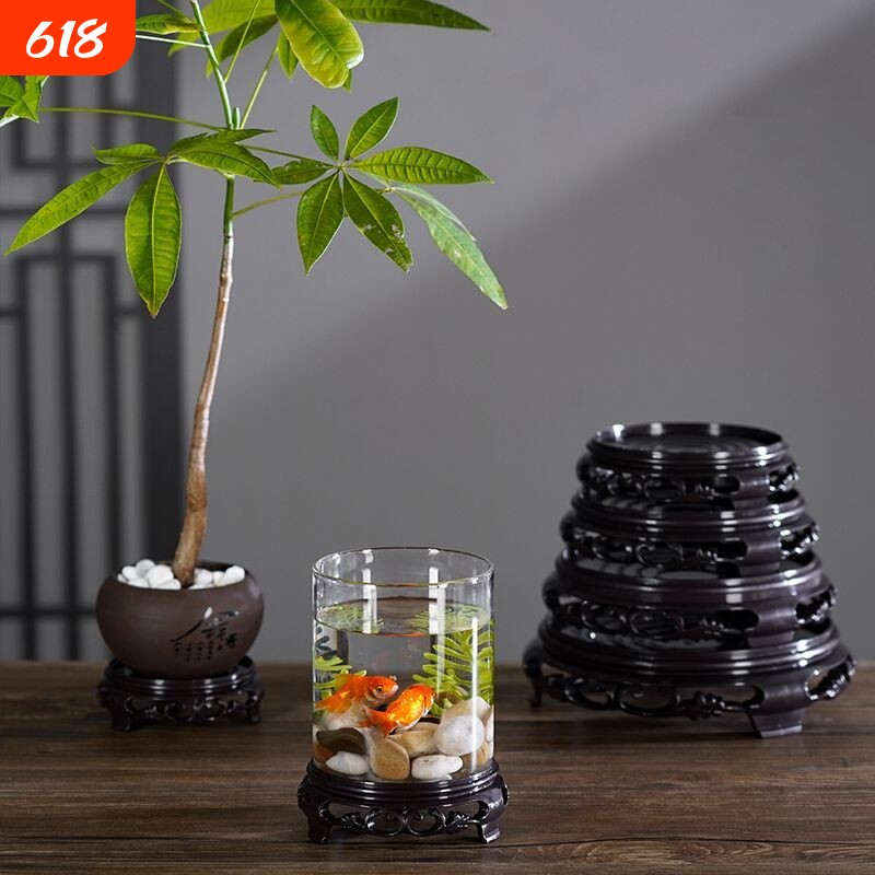花盆托盘底座摆件方圆形塑料茶壶酒坛多肉兰花瓶奇石鱼缸花盆底坐