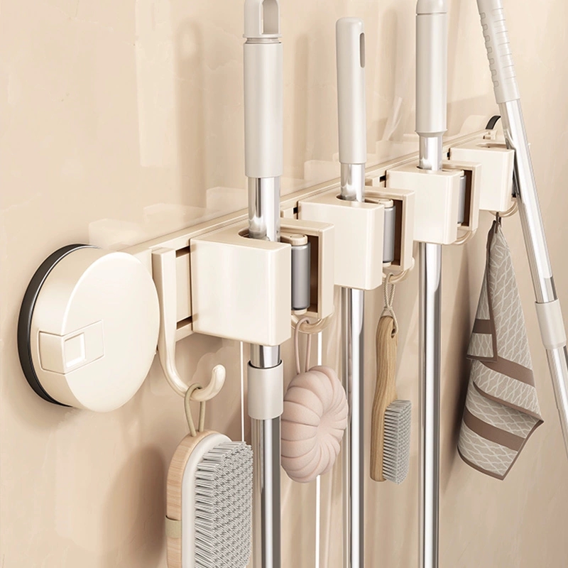 卫生间吸盘拖把壁挂夹浴室免打孔神器固定挂钩扣扫把置物收纳挂架