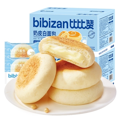 比比赞奶皮白面包速食营养早餐夹心解馋零食小吃休闲食品三明治