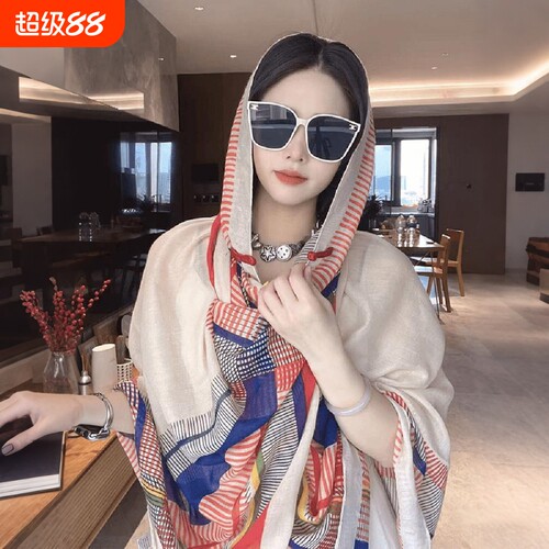 新疆西藏民族风防晒披肩头巾女旅游穿搭丽江拍照保暖外搭斗篷披风