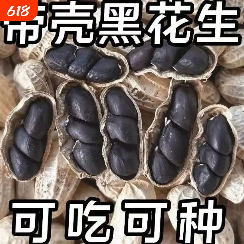特价】正宗云南富硒黑花生正品黑花生带壳紫衣花生黑衣养胃生花生