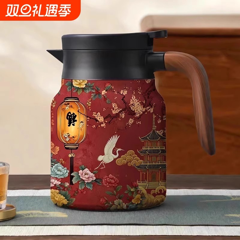 唐斯国潮不锈钢焖茶壶家用1000ml办公保温大容量老白茶水分离泡茶