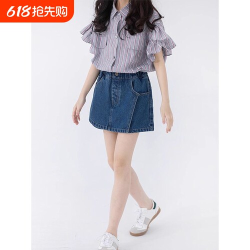 女童夏季新款甜美牛仔裙裤