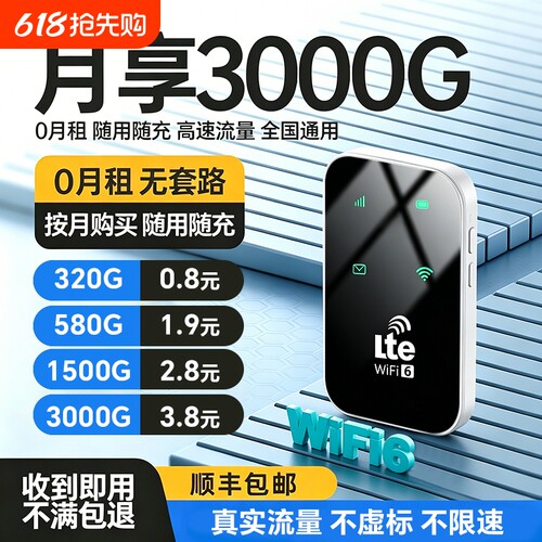 智能wifi移动无线wifl6便携式免插卡2026新款路由器全国通用流量