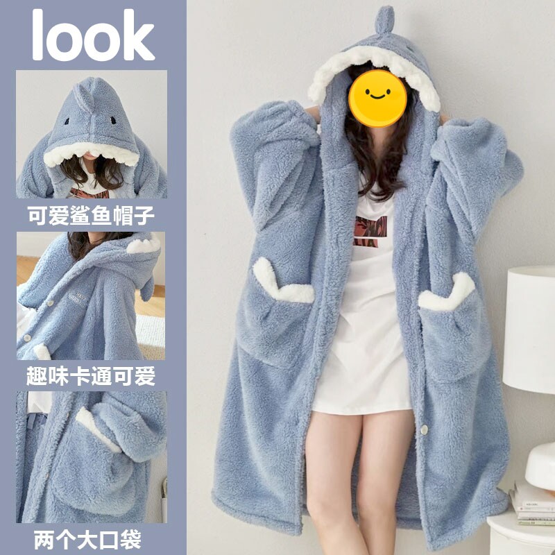 加厚男女珊瑚绒睡袍睡衣秋冬情侣图片