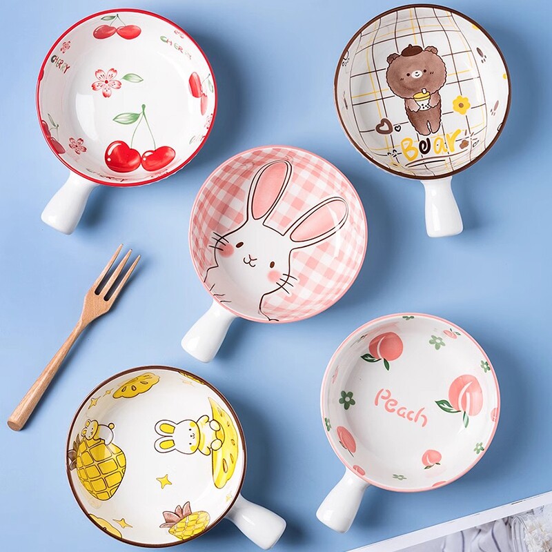 陶瓷6英寸烤盘一个装（颜色随机）餐具盘子套装沙拉碗水果碗