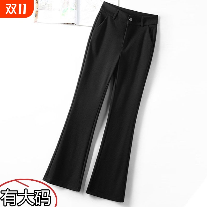 黑色加绒喇叭裤通勤百搭职业西裤