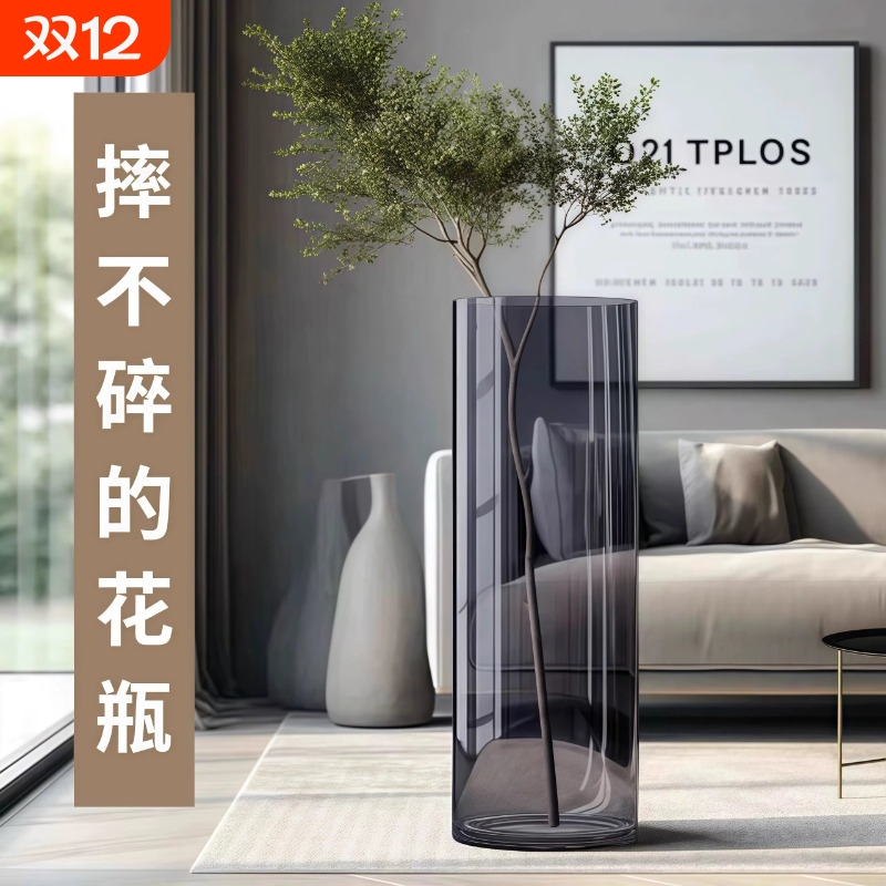 简约亚克力家用插花透亮防摔玫瑰