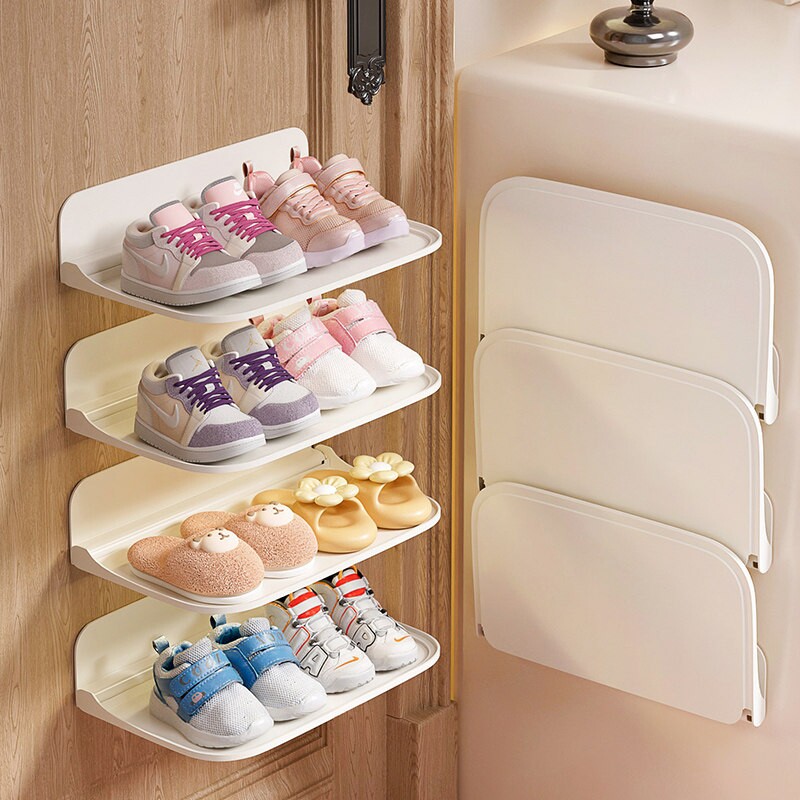 儿童鞋架可折叠入户门家用门口窄小型多省空间鞋柜壁挂架子鞋子