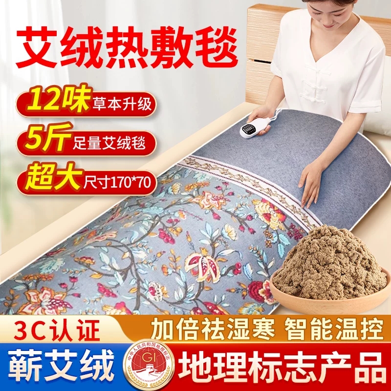 艾灸热敷毯子电加热艾绒床垫艾草电热全身通用家用理疗包养生熏蒸