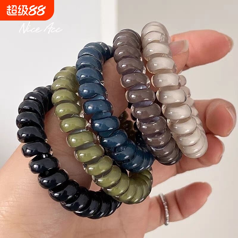 大号果冻电话线头绳扎马尾新款发圈发绳四季耐用皮套小号发饰皮筋
