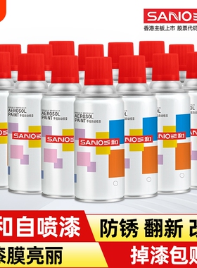 三和自喷漆防锈金属漆塑料家具木器漆涂鸦墙面黑色白色手摇喷漆