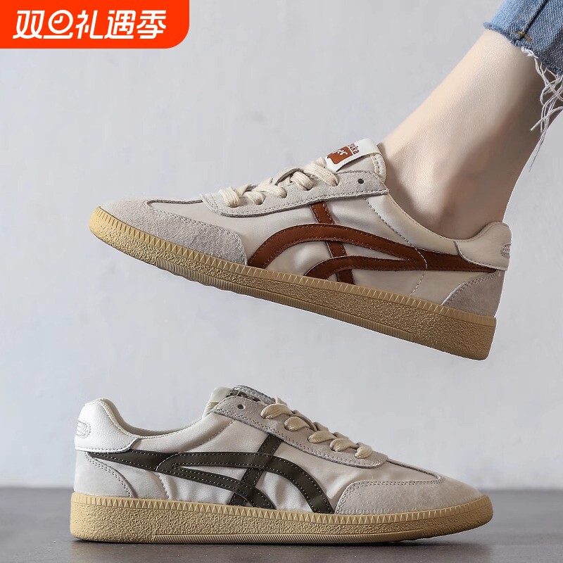 阿甘鞋女2025新款春秋季小白运动鞋百搭软底休闲鞋德训鞋轻便女鞋