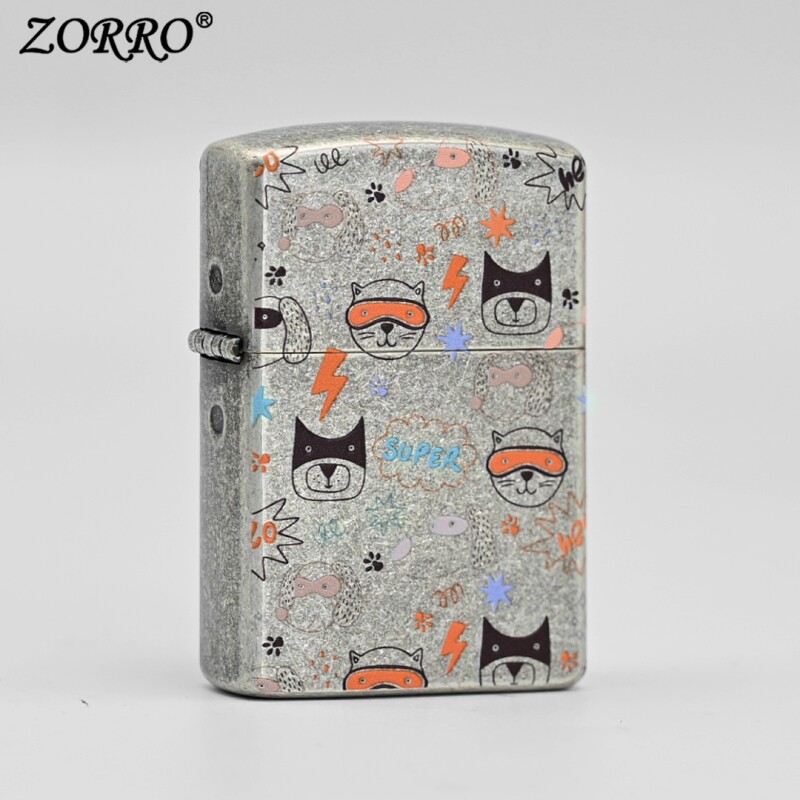 ZORRO佐罗古银萌星双侠打火机煤油防风限量男士送男友礼物内胆