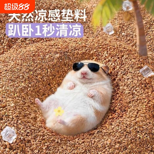 仓鼠浴沙垫料核桃砂夏天降温除臭金丝熊花枝鼠尿砂二合一用品大全