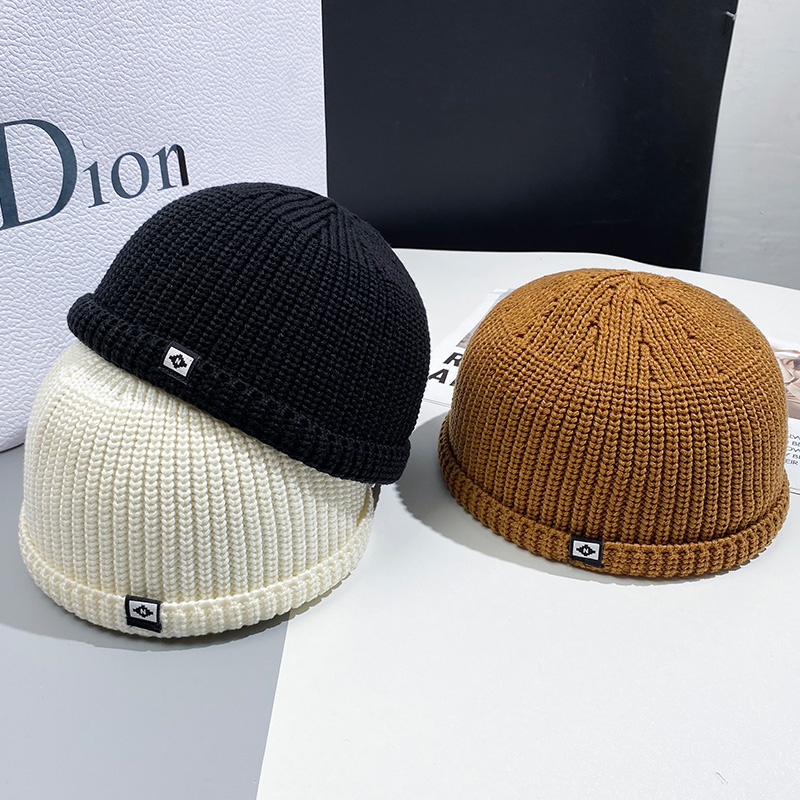 帽子男秋冬针织瓜皮帽百搭毛线帽