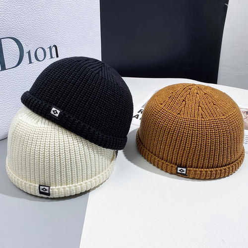 帽子男秋冬针织瓜皮帽百搭毛线帽