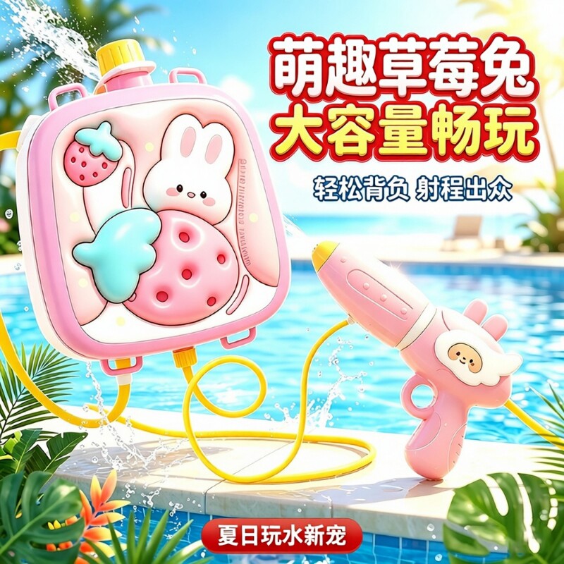男女孩户外戏水背包滋水枪大容量抽拉款式沙滩夏日打水仗儿童玩具
