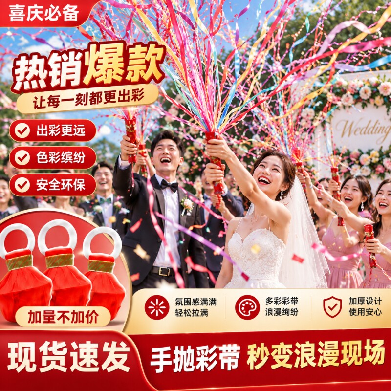 结婚抛彩带拉花彩条生日氛围感图片