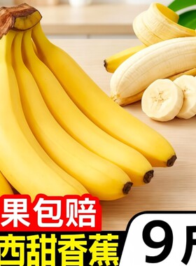 广西高山香蕉新鲜当季水果9斤自然熟现摘小米蕉整箱包邮客服在线