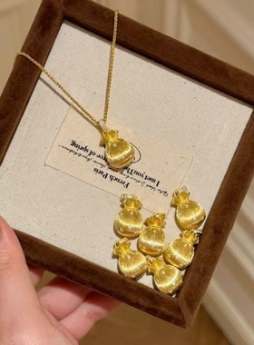 5D工艺点钻拉丝福袋吊坠福袋项链