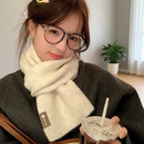 韩系氛围感学生含羊毛围脖男士 专柜品质新款 高级感小围巾女冬季