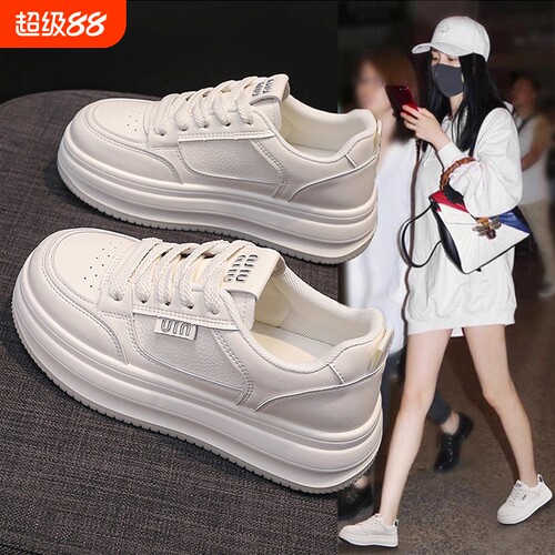 爆款小白鞋女鞋子2026新款春季厚底板鞋百搭防滑超火增高休闲单鞋