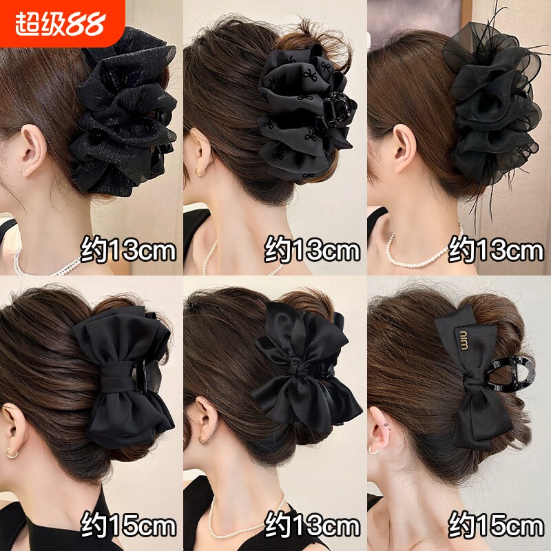 韩式2026新款高级感大号双面蝴蝶结大抓夹气质简约ins风鲨鱼夹