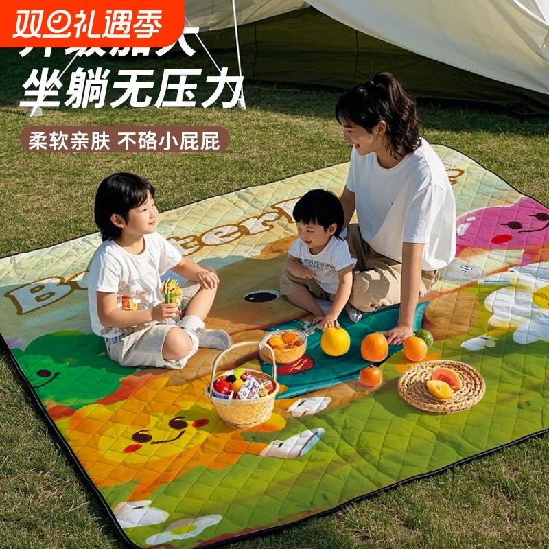 新款加厚超声波野餐垫防潮垫露营垫公园草坪帐篷坐垫防水户外地垫