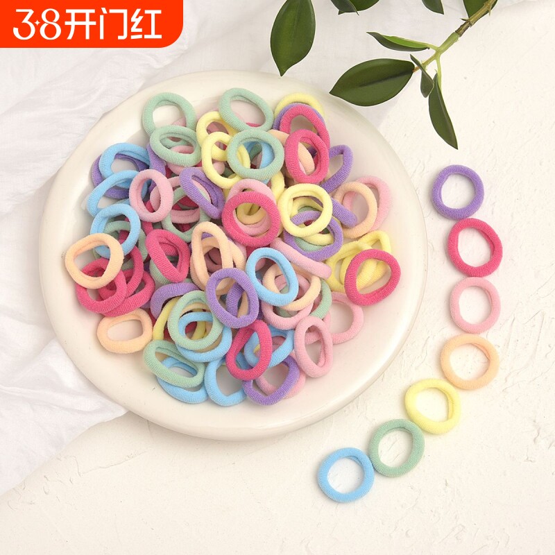 小女孩不伤发毛巾圈儿童拇指女扎头发圈橡皮筋高弹力皮筋宝宝头绳