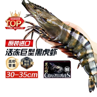 黑虎虾超大新鲜大虾鲜活速冻海鲜水产老虎虾特大基围虾竹斑九节虾